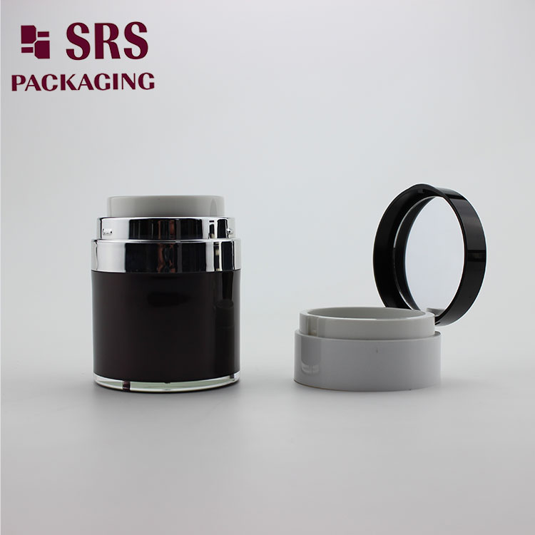 A102 Face cream containers wholesale empty acrylic airless jar with mirror