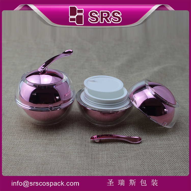 J016 acrylic cream jar with spoon