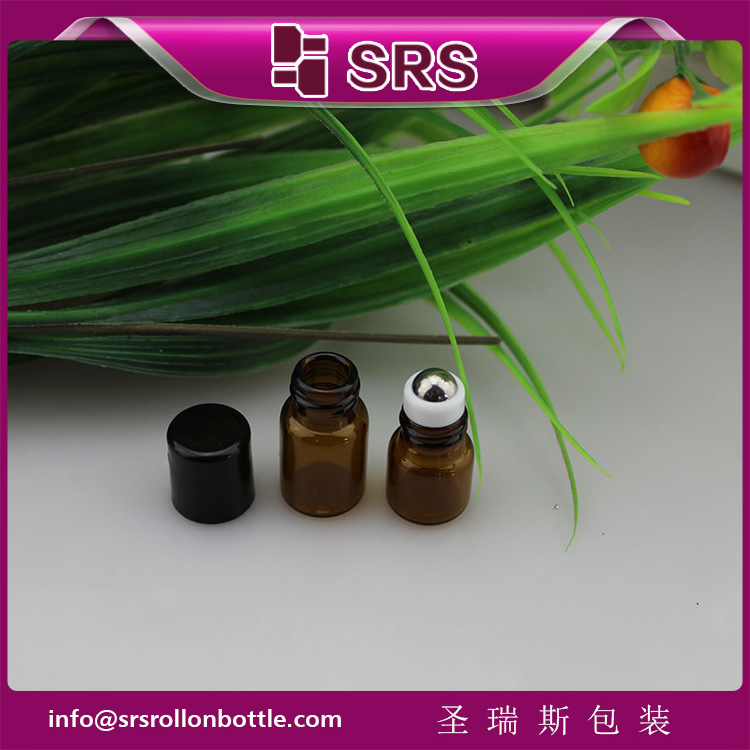 BLP-1ml 2ml small amber glass roller bottle 