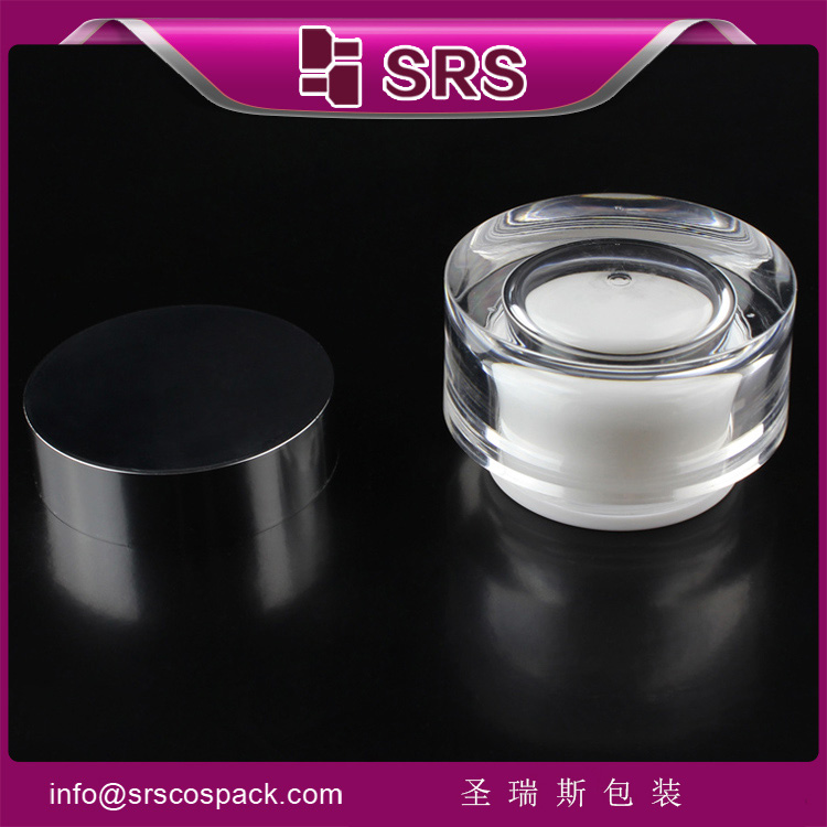 J023 SRS cosmetic empty 50ml 100ml acrylic jars for face cream