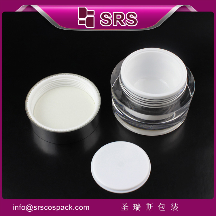 J023 SRS cosmetic empty 50ml 100ml acrylic jars for face cream