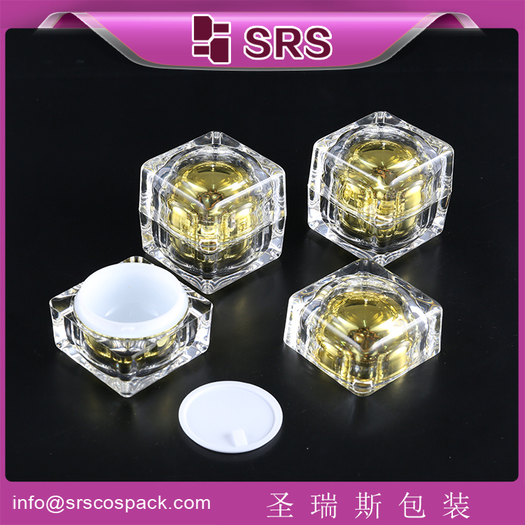 J054 Square acrylic jar 15ml 30ml 50ml cosmetic cream container