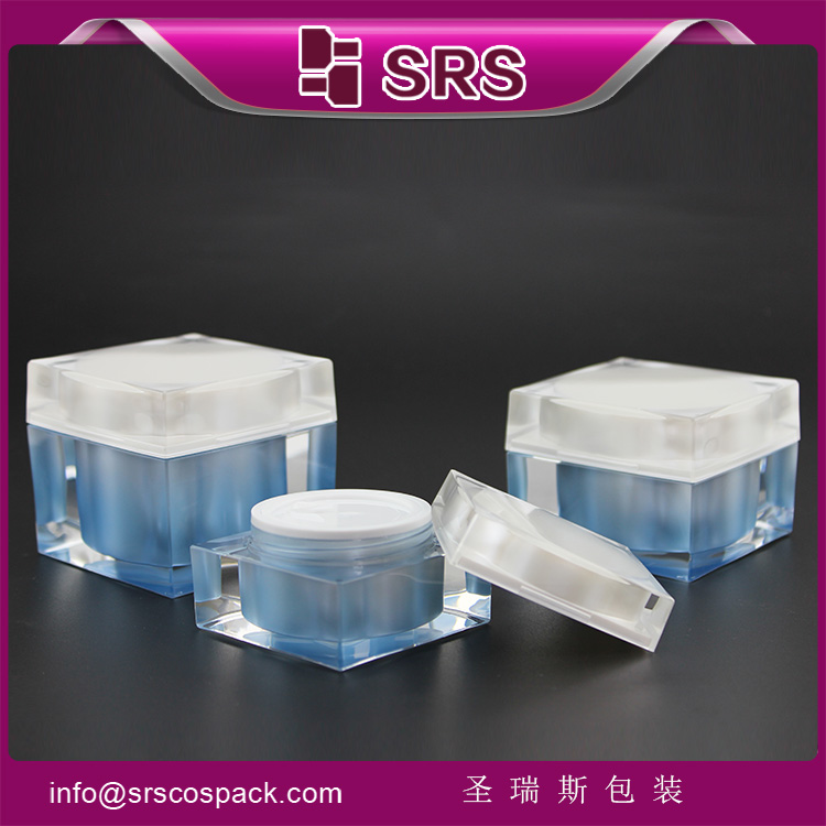 J053 plastic facial cream square acrylic jar