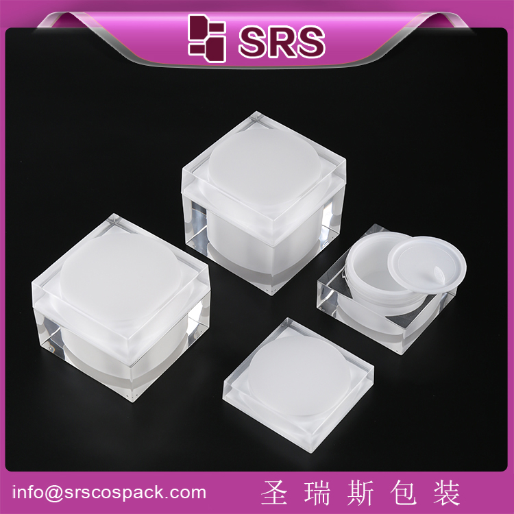 J053 plastic facial cream square acrylic jar