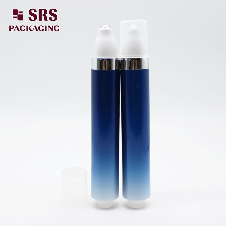 AY-15ML Cosmetic Empty Blue Color 15ml Airless Pump Bottle with roller