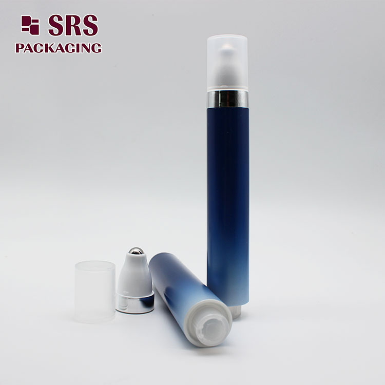 AY-15ML Cosmetic Empty Blue Color 15ml Airless Pump Bottle with roller