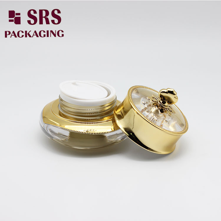 J201 Luxury Crown Cosmetic Packaging 30ml 50ml 70ml Acrylic Cream Jar