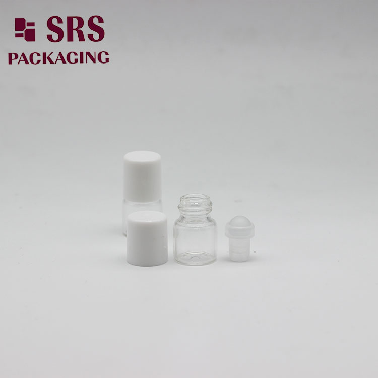 Empty Mini Clear Color 1ml Glass Bottle with Roll on Top