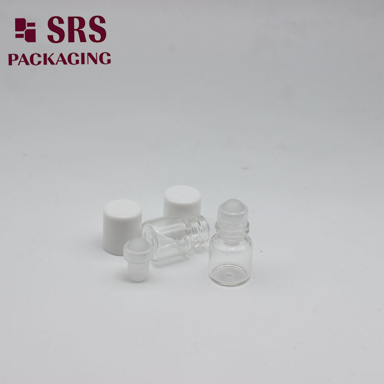 Empty Mini Clear Color 1ml Glass Bottle with Roll on Top