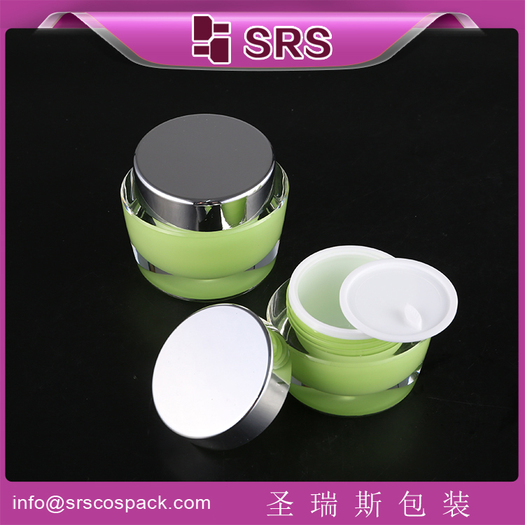 J041 Luxury empty acrylic oval shape cosmetics jars