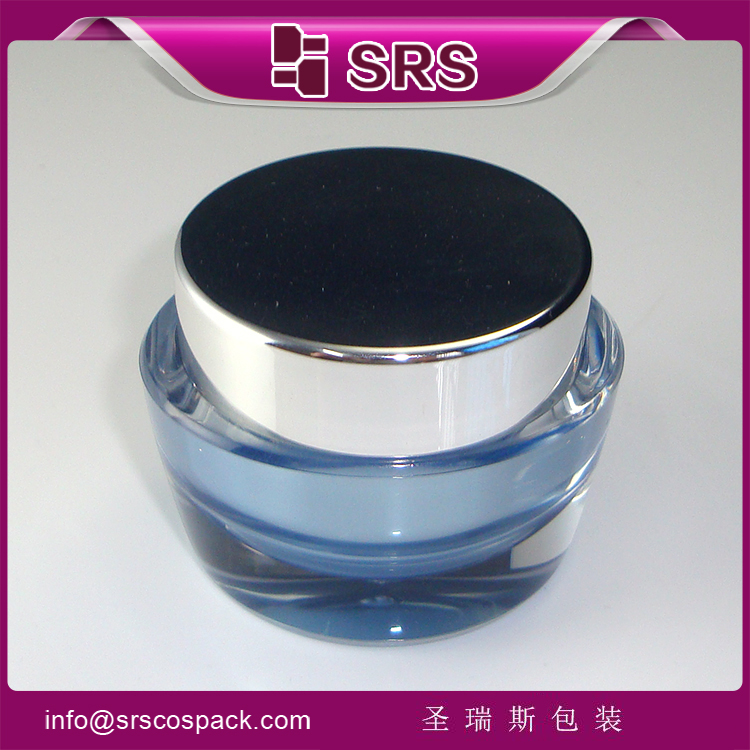 J041 Luxury empty acrylic oval shape cosmetics jars