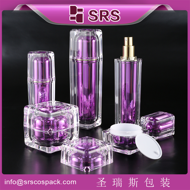 J054&L054 face cream acrylic bottle and jar square shape