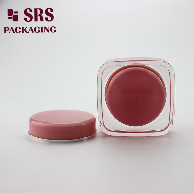 J051 plastic empty square mask jar with round cap