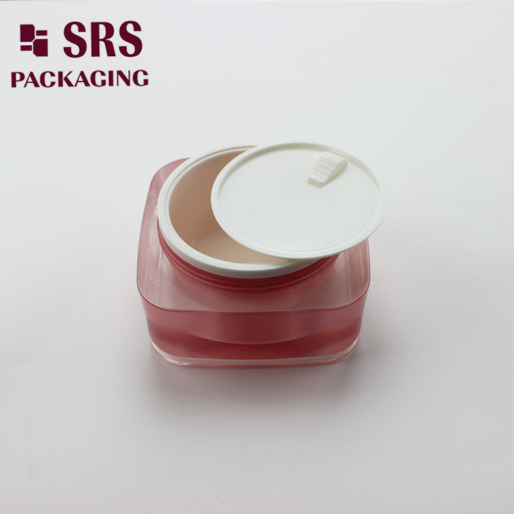 J051 plastic empty square mask jar with round cap