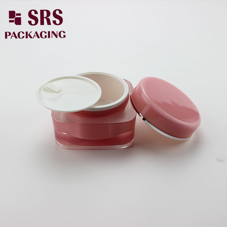 J051 plastic empty square mask jar with round cap