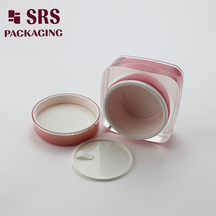 J051 plastic empty square mask jar with round cap