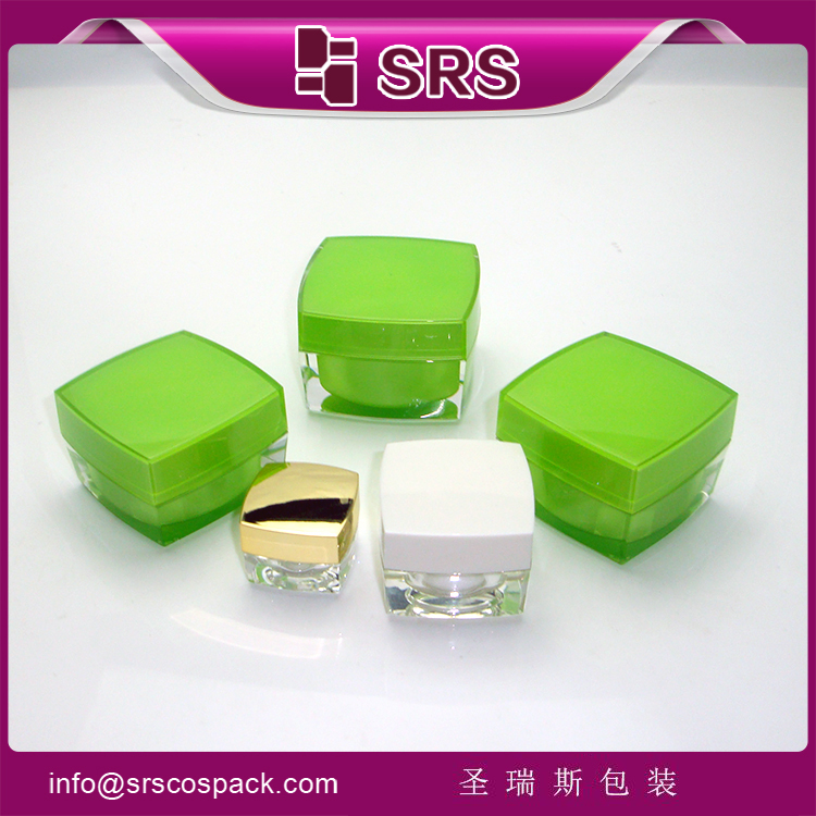 J050 acrylic Square jar cosmetic container packaging for free samples