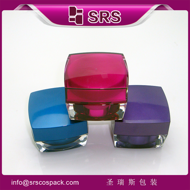 J050 acrylic Square jar cosmetic container packaging for free samples