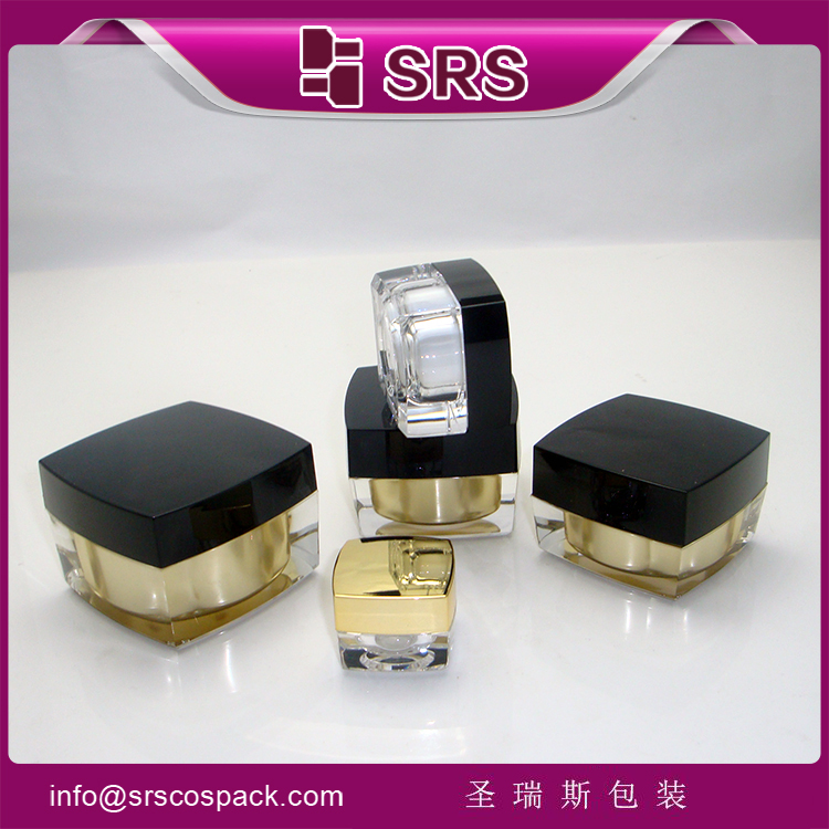 J050 acrylic Square jar cosmetic container packaging for free samples