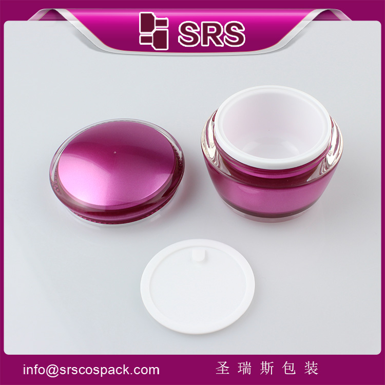 J035 drum shape customized acrylic double wall jar