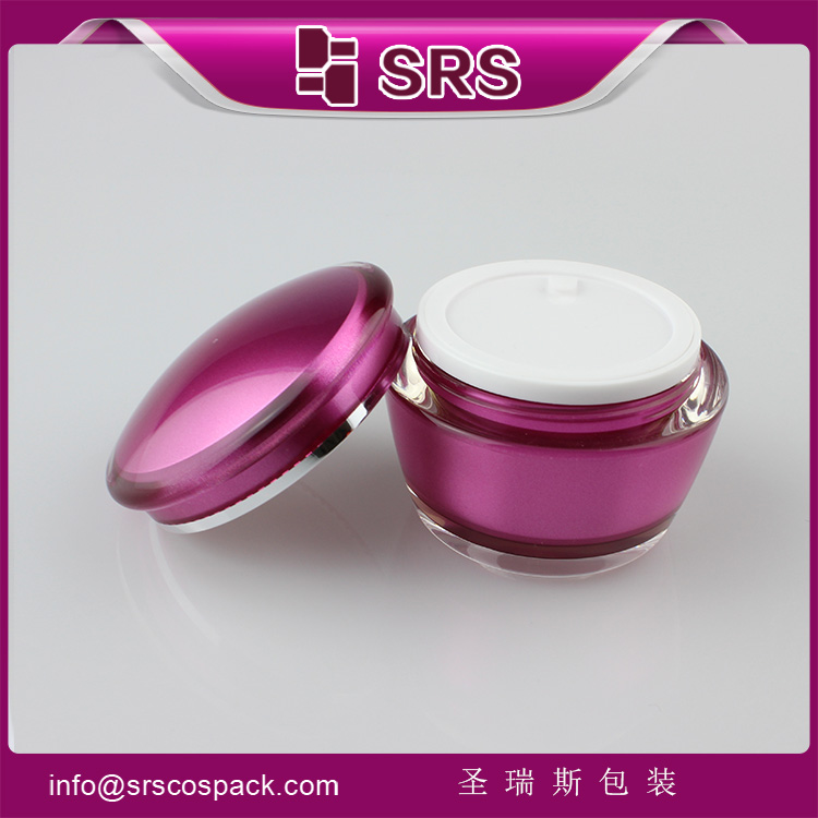 J035 drum shape customized acrylic double wall jar