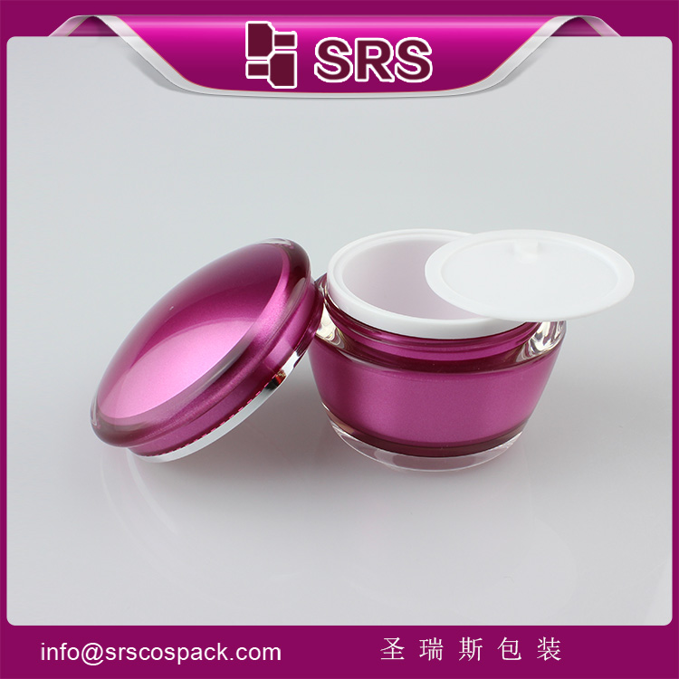 J035 drum shape customized acrylic double wall jar