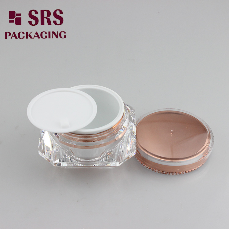 J060C acrylic cream jar with double cap