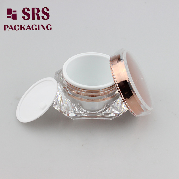 J060C acrylic cream jar with double cap