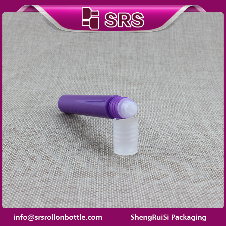 plastic cylinder shape empty 8ml roll bottle with roller