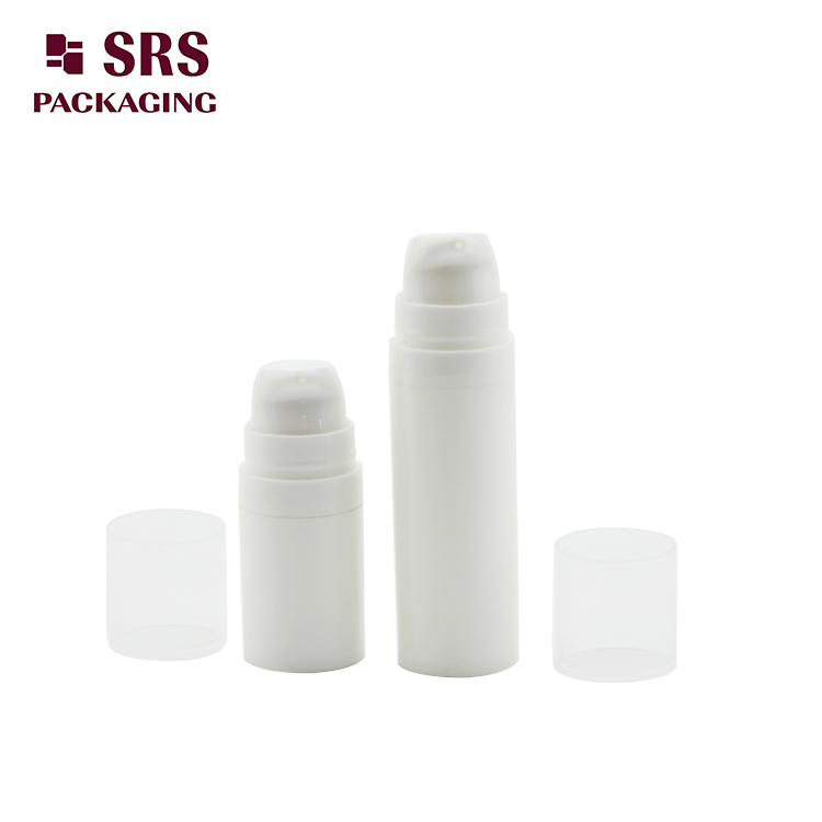 A028 PP Empty White Round Airless Bottle 75ml with Clear Lid