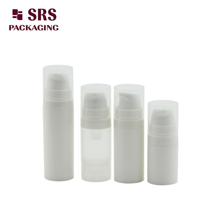 A028 PP Empty White Round Airless Bottle 75ml with Clear Lid