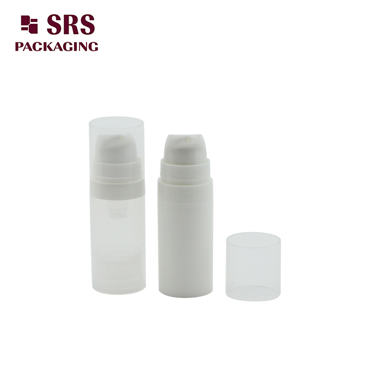 A028 PP Empty White Round Airless Bottle 75ml with Clear Lid