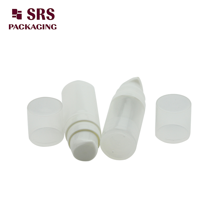 A028 PP Empty White Round Airless Bottle 75ml with Clear Lid