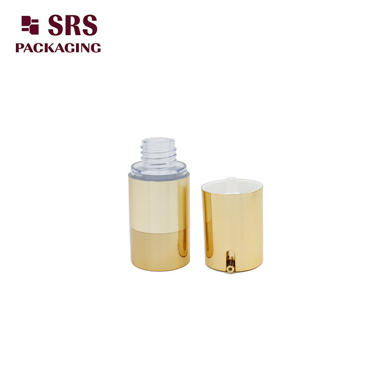 TA021 Empty Plastic 15ml 30ml 50ml Gold Airless Bottle