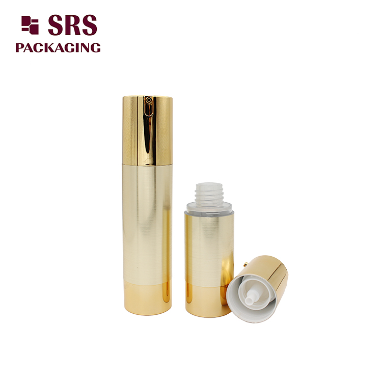 TA021 Empty Plastic 15ml 30ml 50ml Gold Airless Bottle