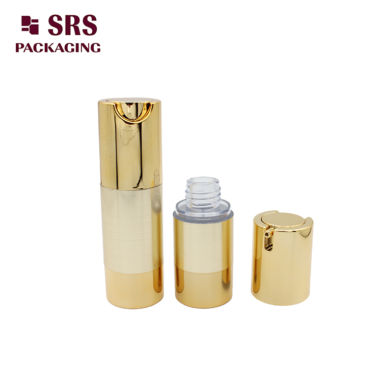 TA021 Empty Plastic 15ml 30ml 50ml Gold Airless Bottle