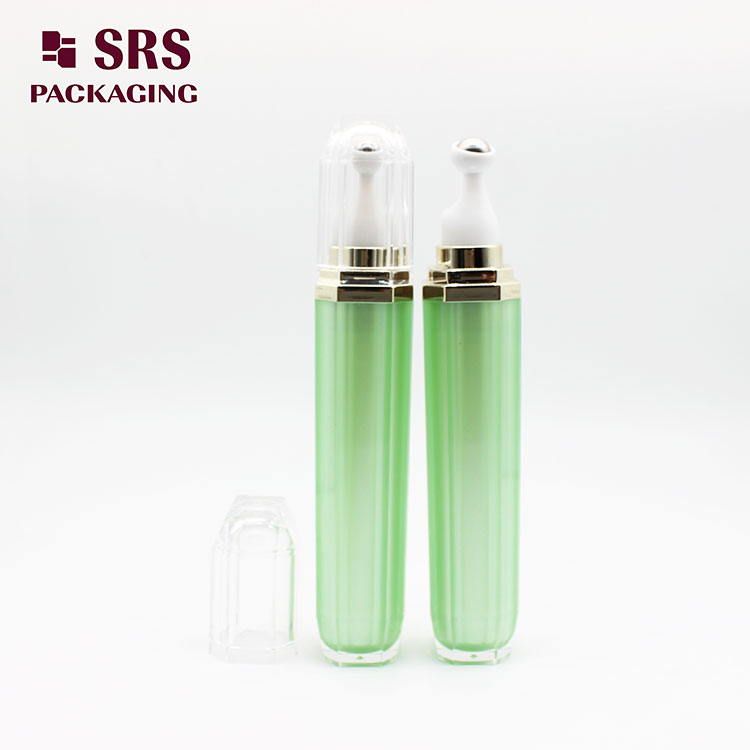 L002 empty hexagon Painting green Color Acrylic Roller Bottle