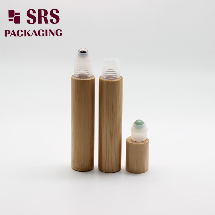 Luxury Real Bamboo 15ml Plastic Roller Bottle with Gemstone Ball