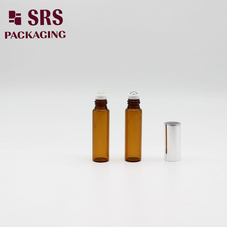 5ml Perfume Oil Bottle Amber Glass Roll on Cosmetic Vial