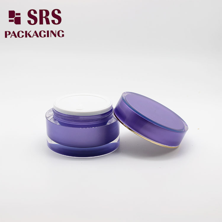 J021 Cosmetic Double Wall Purple 15g 30g 50g Cream Container Jar