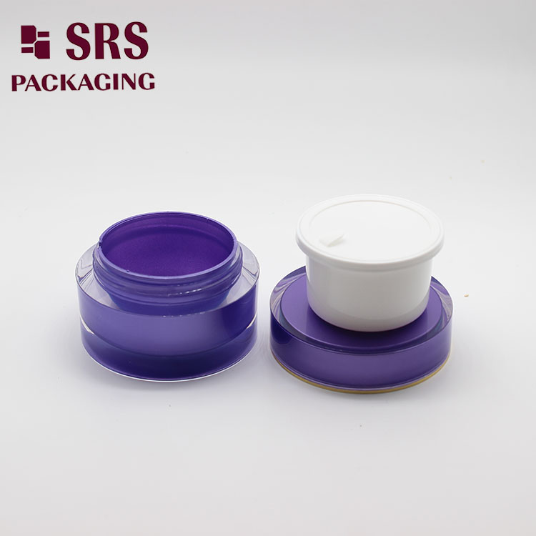 J021 Cosmetic Double Wall Purple 15g 30g 50g Cream Container Jar