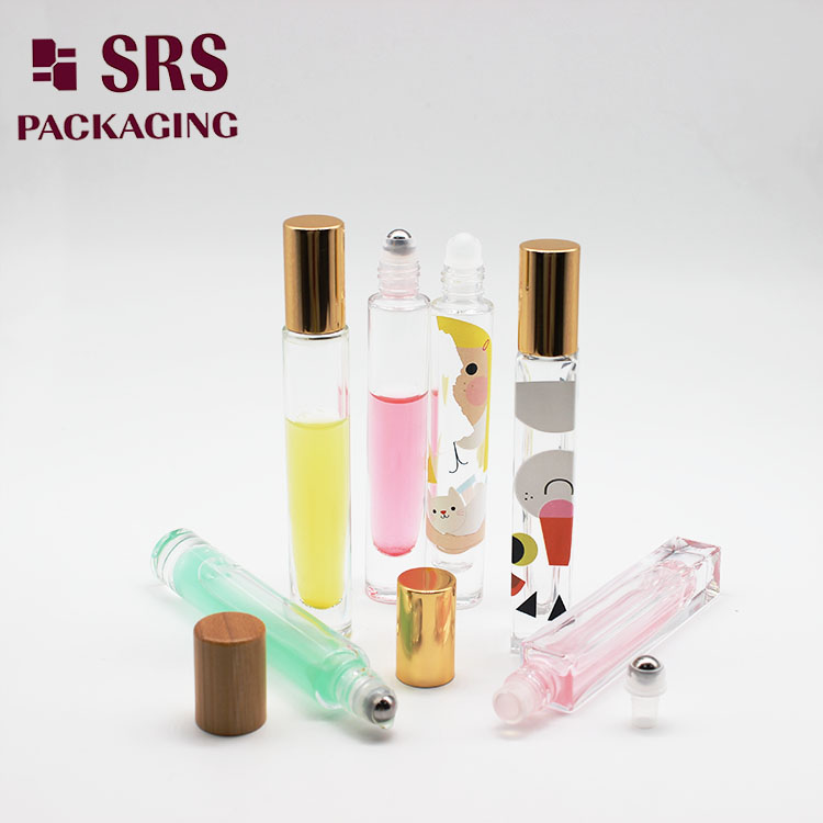 empty 10ml Thick Glass Roller Ball Packaging Cosmetic Bottle