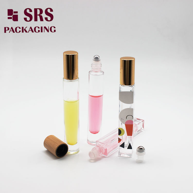 empty 10ml Thick Glass Roller Ball Packaging Cosmetic Bottle