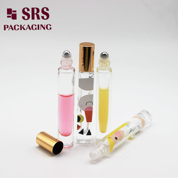 empty 10ml Thick Glass Roller Ball Packaging Cosmetic Bottle