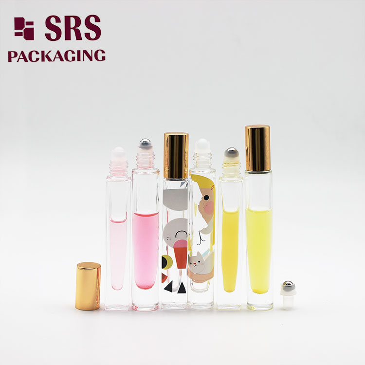 empty 10ml Thick Glass Roller Ball Packaging Cosmetic Bottle