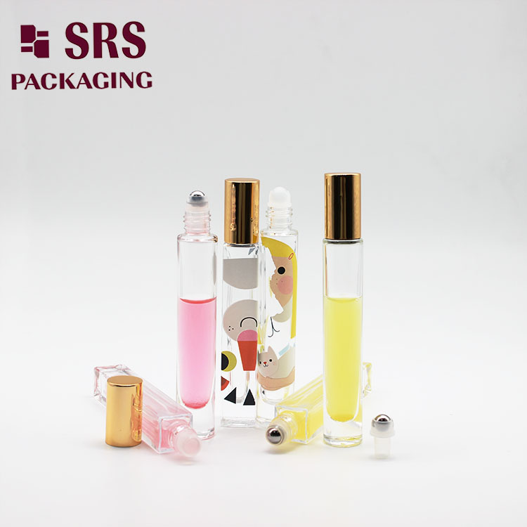 empty 10ml Thick Glass Roller Ball Packaging Cosmetic Bottle