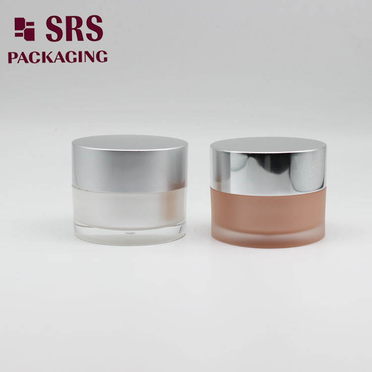 J022 orange Round 50g Skincare Face Cream Jar with Aluminum Cap