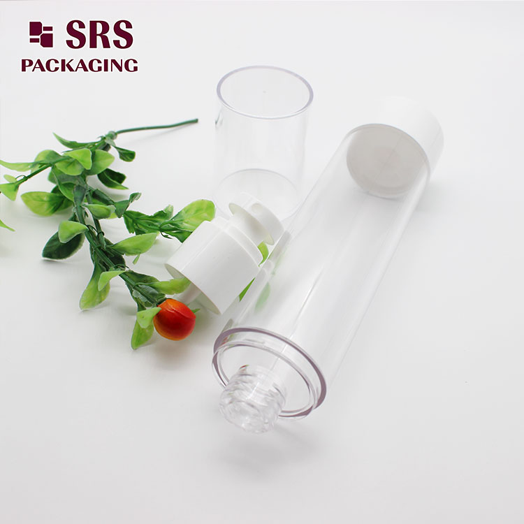 A027 round transparent AS empty emulsion 120ML airless bottle