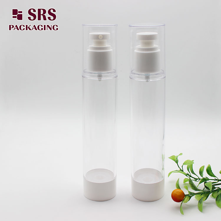 A027 round transparent AS empty emulsion 120ML airless bottle