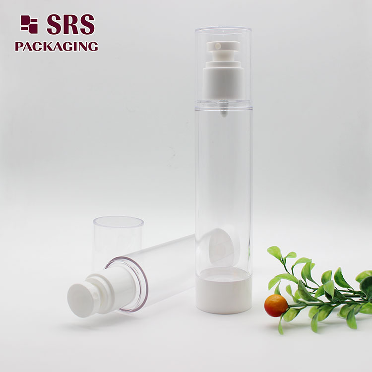 A027 round transparent AS empty emulsion 120ML airless bottle